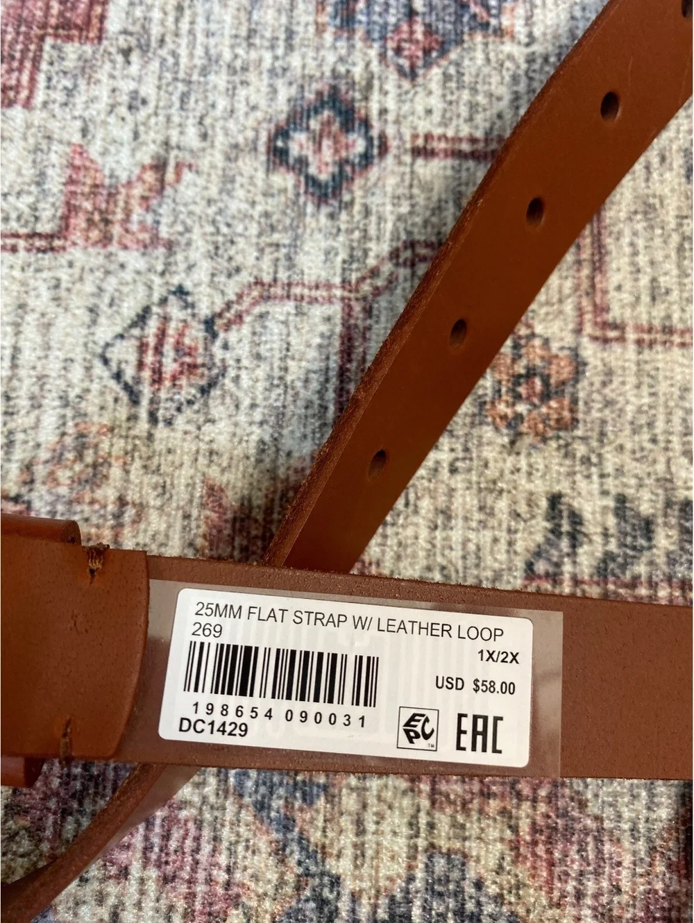 FRYE Leather Belt 1x/2x brand new Chestnut Brown